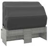 vidaXL 3-Sitzer-Gartensofa mit Dach und Fußhocker Grau Poly Rattan