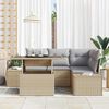 vidaXL Gartensofa-set mit Kissen mit Speicher 5 pcs Beige Poly-Rattan