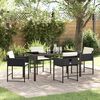 vidaXL Garten Essgruppe 5 pcs Schwarz Poly-Rattan