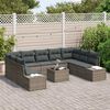 vidaXL Gartensofa-set mit Kissen 9 pcs Grau Polyrattan