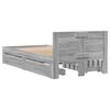 vidaXL Bettgestell mit Kopfteil Grau Sonoma 90x200 cm Holzwerkstoff