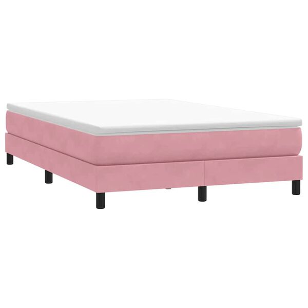 vidaXL Boxspringbett ohne Matratze Rosa 160x220 cm Samt