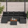vidaXL Gartensofa-set mit Speicher 7 pcs Schwarz Poly-Rattan