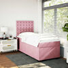vidaXL Boxspringbett mit Matratze Rosa 100x200 cm Samt