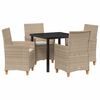 vidaXL Garten Essgruppe 5 Stk. Beige Poly-Rattan