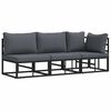 vidaXL 3 stk. Gartenm&ouml;bel Metall Schwarz und Anthrazit