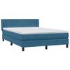 vidaXL Boxspringbett mit Matratze Dunkelblau 160x220 cm Samt