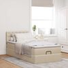 vidaXL Ottoman-Bett mit Matratze Creme 90x190 cm Stoff