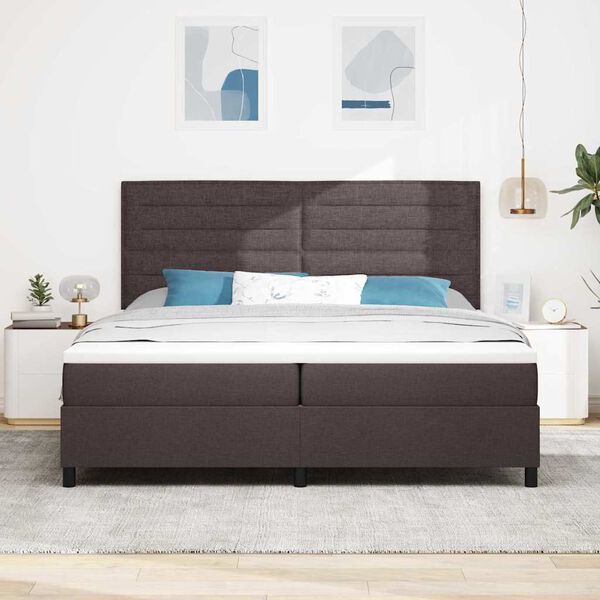 vidaXL Boxspringbett mit Matratze Dunkelbraun 200 x 200 cm Stoff