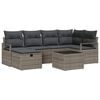 vidaXL Sofa Set mit Kissen mit Speicher Grau Poly-Rattan