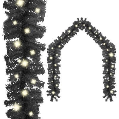 vidaXL Weihnachtsgirlande mit LED 20 m Schwarz