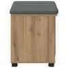 vidaXL Flurbank mit Kissen mit Regal Artisan-Eiche 60 x 38 x 46 cm