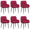 vidaXL Esszimmerst&uuml;hle 6 pcs Samt (V) Weinrot 59 x 59,5 x 90 cm