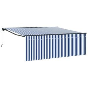 vidaXL Ausziehbare Markise Blau und Wei&szlig; 400 x 300 cm