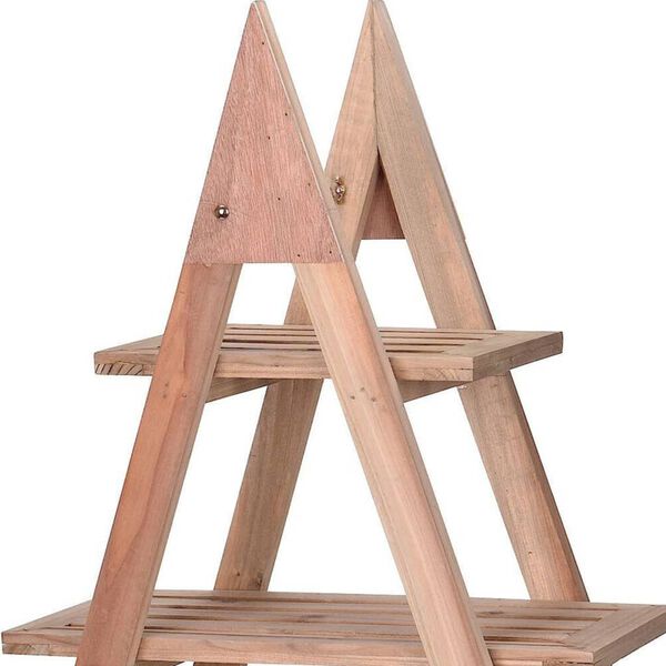 H&S Collection Blumentreppe mit 3 Ablagen 48x32x79 cm Holz