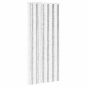 vidaXL Insektenschutzvorhang Chenille Hellgrau und Wei&szlig; 100 x 220 cm