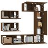 vidaXL 6-tlg. TV-Schrank-Set Braun Eichen-Optik Holzwerkstoff