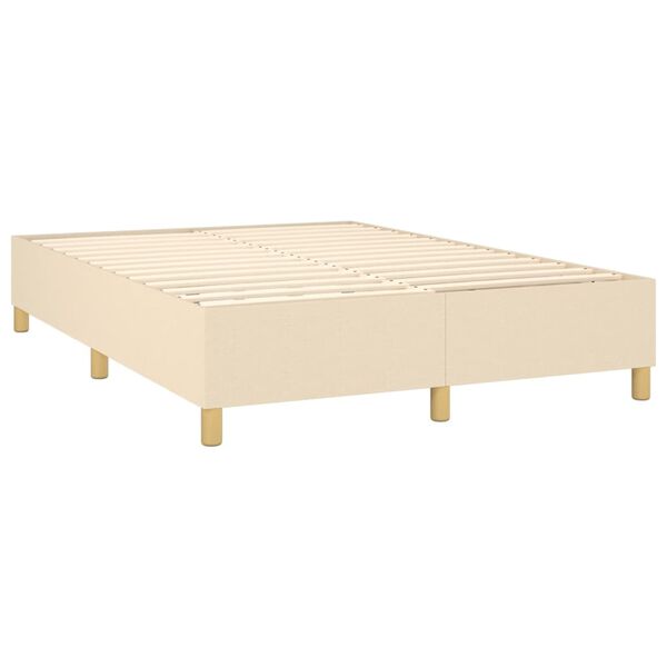 vidaXL Boxspringbettgestell Creme 140x200 cm Stoff