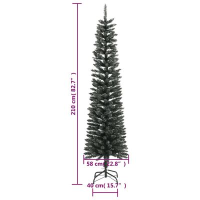 vidaXL Künstlicher Weihnachtsbaum mit Ständer Schlank Grün 210 cm PVC