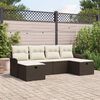 vidaXL Gartensofa-set mit Kissen 6 pcs Braun und Creme Poly-Rattan