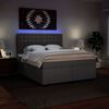 vidaXL Boxspringbett mit Matratze Grau 180x200 cm Kunstleder