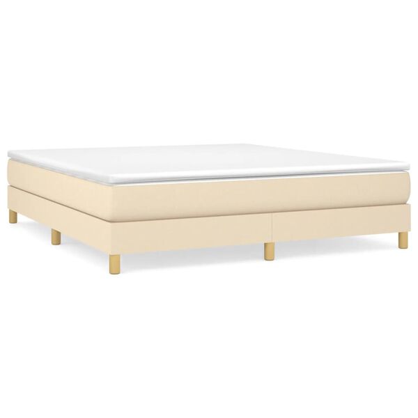 vidaXL Boxspringbettgestell Creme 160x200 cm Stoff
