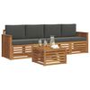 vidaXL Sofagarnituren 5 pcs Natur und Anthrazit Massivholz Akazie