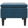 vidaXL Hocker mit Holzbeinen Blau Samt