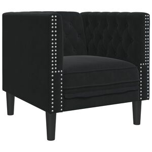 vidaXL Chesterfield-Sessel Schwarz Samt