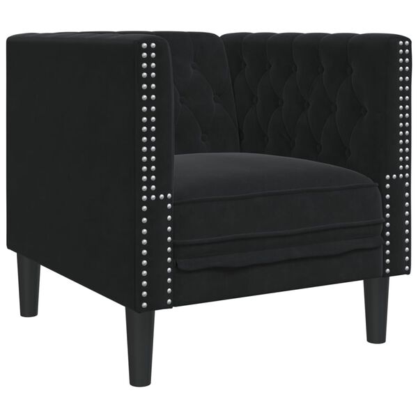 vidaXL Chesterfield-Sessel Schwarz Samt