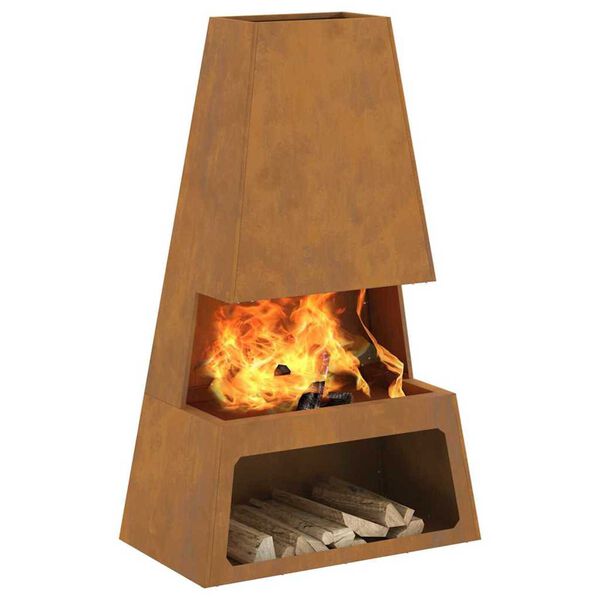 vidaXL Feuerstelle Braun 60 x 35 x 100 cm Stahl