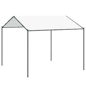vidaXL Pavillon 4 x 4 x 2,6 m Wei&szlig; Stahl und Polyester 180 gsm