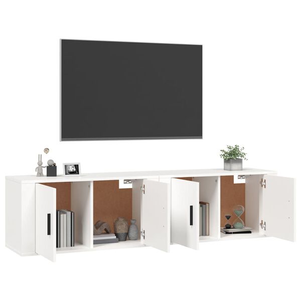 vidaXL TV-Wandschr&auml;nke 2 Stk. Wei&szlig; 80x34,5x40 cm