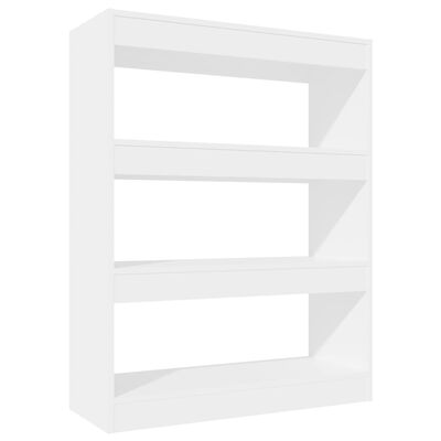 vidaXL Bücherregal/Raumteiler Hochglanz-Weiß 80x30x103cm Holzwerkstoff