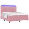 vidaXL LED Boxspringbett mit Matratze Rosa 180 x 200 cm Samt