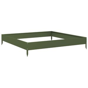 vidaXL Hochbeet Olivgr&uuml;n 100x100x18,5 cm Stahl