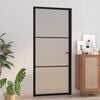 vidaXL Innent&uuml;r 93x201,5 cm Schwarz Mattglas und Aluminium