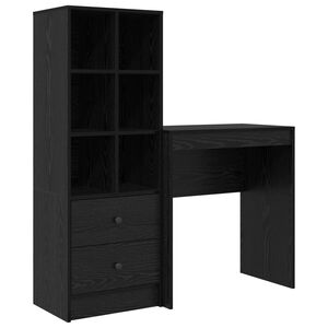 vidaXL Schreibtisch mit Schubladen 2 pcs Schwarz Eichen-Optik