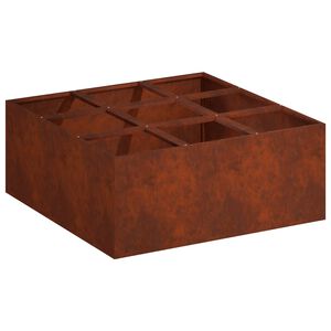 vidaXL Garten-Pflanzgef&auml;&szlig; Rostoptik 100 x 100 x 30 cm Wetterfeststahl