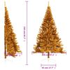 vidaXL Künstlicher Halb-Weihnachtsbaum mit Ständer Gold 210 cm PET