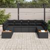 vidaXL Gartensofa-set mit Kissen mit Speicher 5 pcs Schwarz Polyrattan