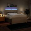 vidaXL Boxspringbett mit Matratze Creme 200x200 cm Stoff
