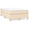 vidaXL Boxspringbett mit Matratze Creme 120x190 cm Stoff
