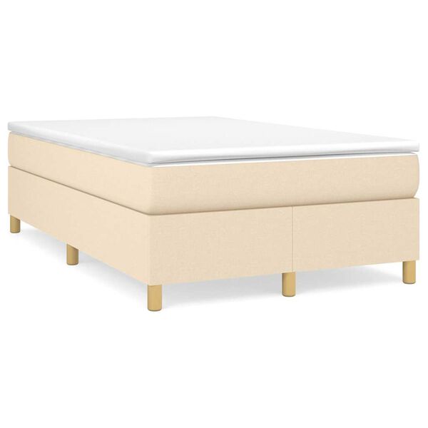 vidaXL Boxspringbett mit Matratze Creme 120x190 cm Stoff