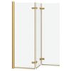 vidaXL Faltbare Duschtrennwand Gold 130 x 138 cm