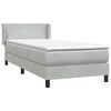 vidaXL Boxspringbett mit Matratze Hellgrau 90x210 cm Samt