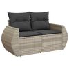 vidaXL 5-tlg. Garten-Sofagarnitur mit Kissen Hellgrau Poly Rattan