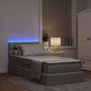 vidaXL Bett mit Stauraum und LED mit LED Hellgrau 90 x 190 cm Stoff