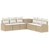 vidaXL Sofa Set 7 stk. Beige und Cremewei&szlig; Polyrattan und Stahl