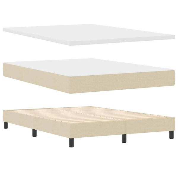vidaXL Boxspringbett mit Kopfteil Creme 200 x 160 cm Stoff